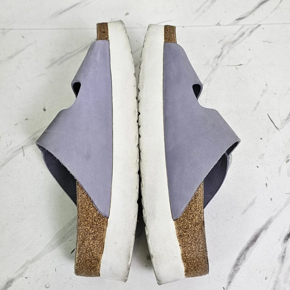 Papillio by Birkenstock Arizona Platform Sandals Lavender Purple Leather 40 L9